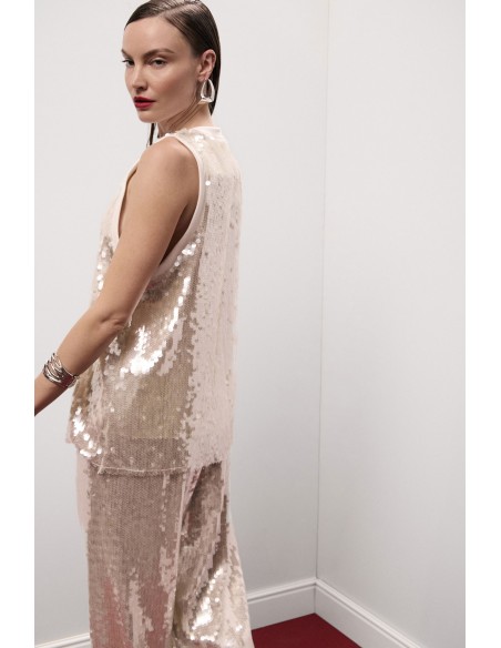 Top Con Paillettes E Scollo Rotondo Dixie - Vestiti Firmati Life Sm...