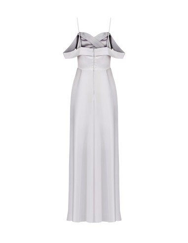 Vestido longo rodado em cetim Rinascimento