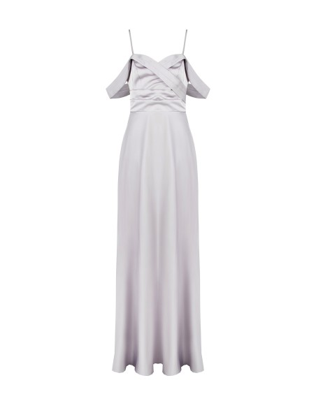 Vestido Longo Rodado em Cetim Rinascimento