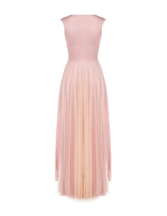 Vestido longo com decote em V revestido de tule com glitter Rinascimento 2