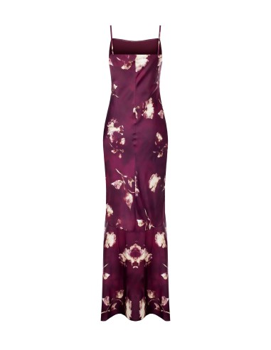 Vestido Longo Corte Sereia em Cetim Floral Rinascimento