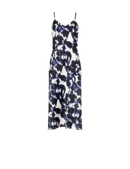 Vestido camisola em cetim estampado Rinascimento