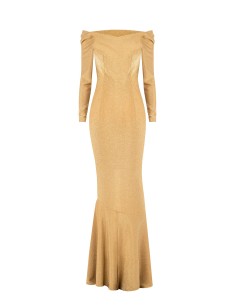 Vestido Longo em Lurex com Decote em Argola nas Costas Rinascimento 2