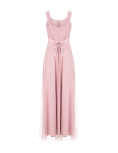 Vestido Longo Em Tule Elástico Com Laço Nas Costas Rinascimento 2