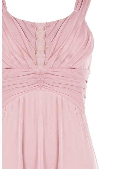 Vestido Longo em Tule Elástico com Laço Atrás Rinascimento