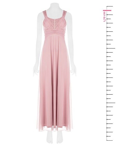 Vestido Longo em Tule Elástico com Laço nas Costas Rinascimento