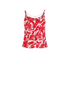 Top Em Cetim Estampado Com Detalhe De Corrente Rinascimento 2