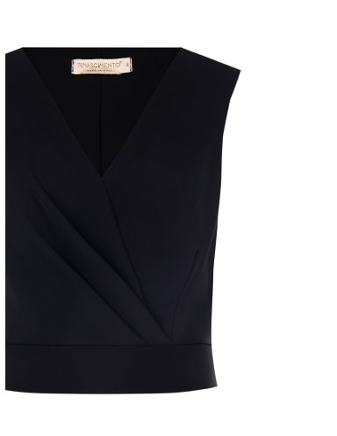 Top Curto Em Tecido Fluido Com Decote Cruzado Rinascimento