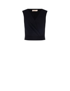 Top Curto em Tecido Fluido com Decote Cruzado Rinascimento