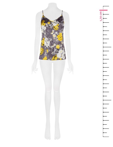 Top acinturado em cetim estampado floral Rinascimento