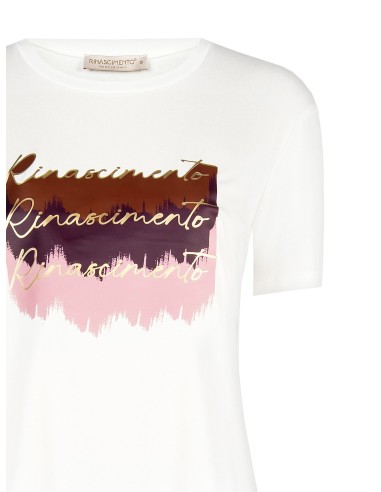 T-shirt regular em viscose com estampa do logótipo Rinascimento