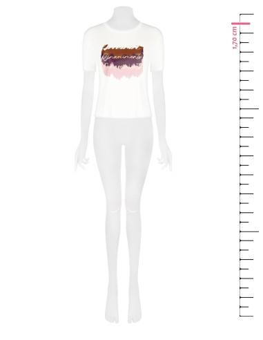 T-shirt regular em viscose com estampa do logótipo Rinascimento
