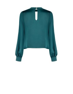 Blusa ampla em cetim, corte trapézio, com pequeno decote em V Rinascimento 2