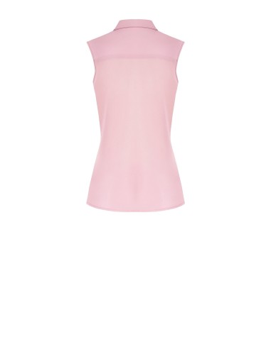 Blusa em georgette com folho e botões joia Rinascimento