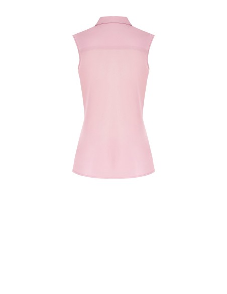 Blusa em georgette com folho e botões joia Rinascimento