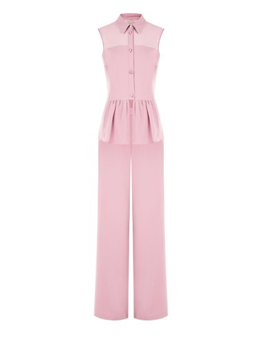 Blusa em georgette com folho e botões joia Rinascimento