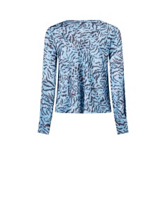 Blusa ampla em cetim com estampa animal e decote drapeado Rinascimento 2