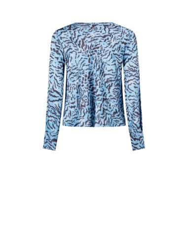 Blusa ampla em cetim animal print com decote drapeado Rinascimento