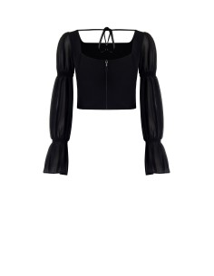 Top em scuba crepe com mangas em georgette Rinascimento 2