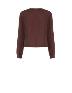 Blusa ampla e fluida em cetim com decote em V Rinascimento 2