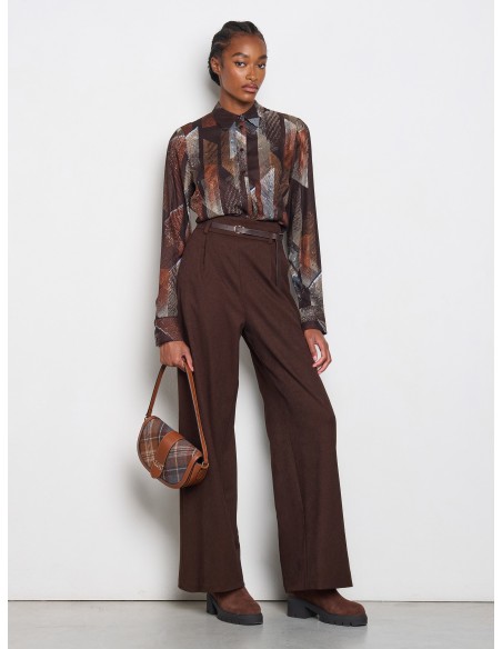 Camisa acinturada em viscose Rinascimento