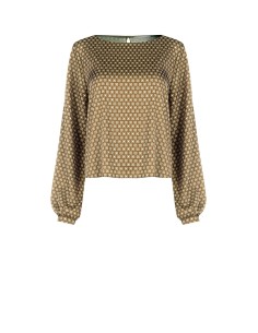 Blusa Ampla em Cetim com Motivo Geométrico Rinascimento 2