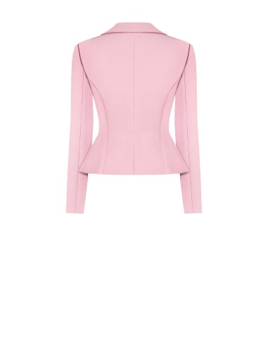Blazer curto entalhado de abotoamento duplo em tecido técnico Rinascimento