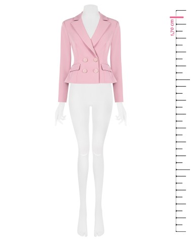 Blazer curto entalhado de duplo peito em tecido técnico Rinascimento