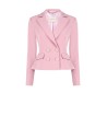 Blazer Curto Cinturado De Abotoamento Duplo Em Tecido Técnico Rinascimento