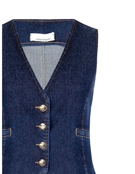 Colete em ganga elástica Rinascimento