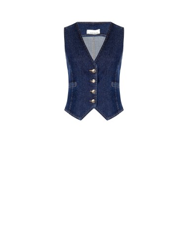 Colete em denim elástico Rinascimento