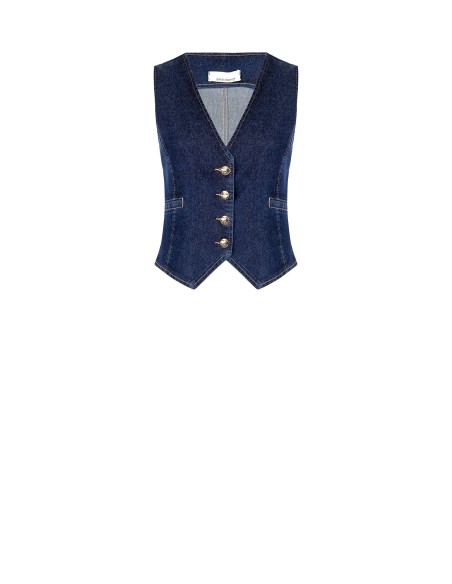 Colete em denim elástico Rinascimento