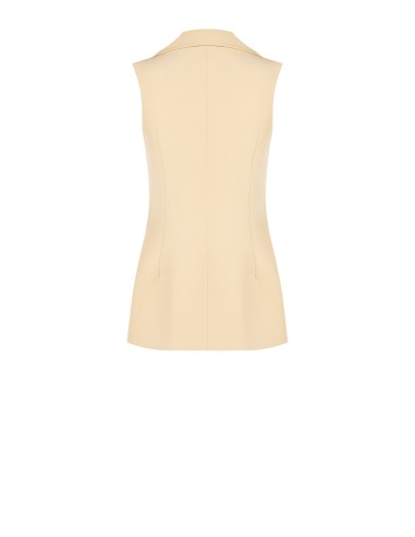 Colete Acinturado de Corte Longo em Tecido Técnico Rinascimento