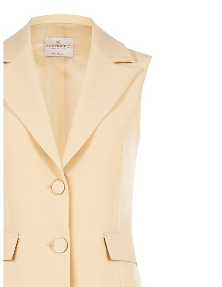 Colete cinturado de corte longo em tecido técnico Rinascimento