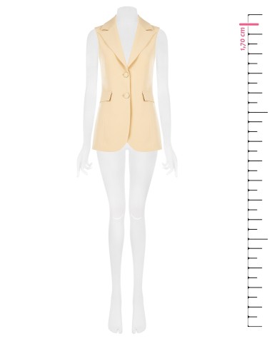 Colete ajustado de corte longo em tecido técnico Rinascimento