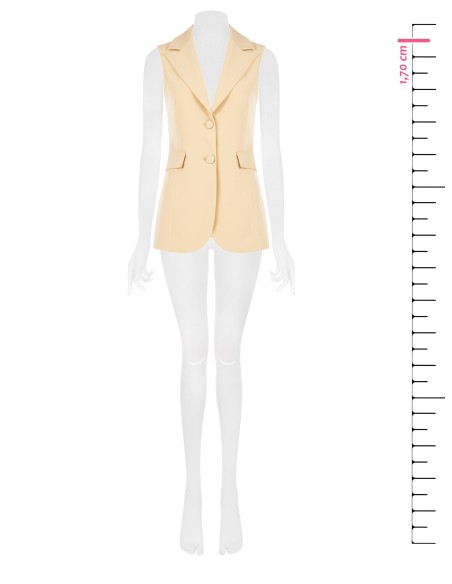 Colete ajustado de corte longo em tecido técnico Rinascimento