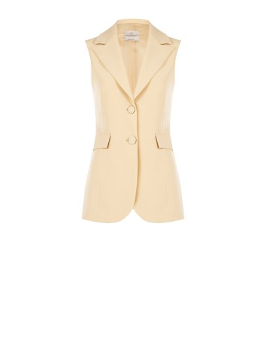 Colete Cintado Corte Longo Em Tecido Técnico Rinascimento