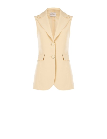 Colete Cintado Corte Longo Em Tecido Técnico Rinascimento