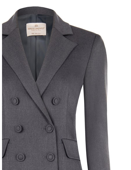 Blazer acinturado de corte duplo em poliviscose Rinascimento