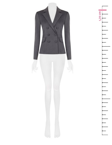 Blazer entalhado cruzado em poliviscose Rinascimento