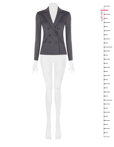 Blazer entalhado cruzado em poliviscose Rinascimento