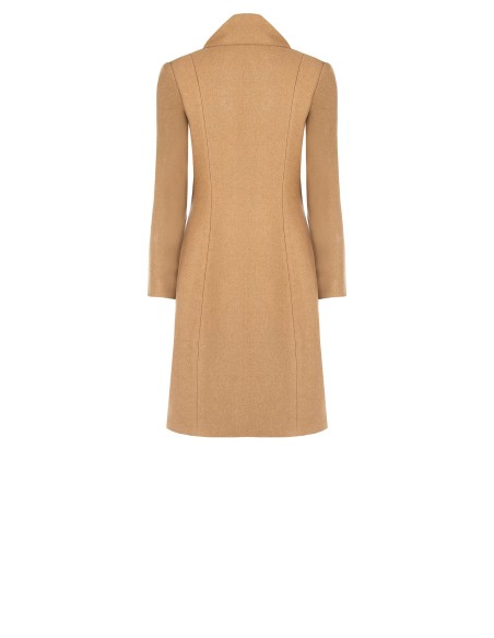 Casaco Longo Bege com Cachecol Integrado Rinascimento