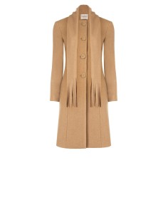 Casaco comprido bege com cachecol integrado Rinascimento