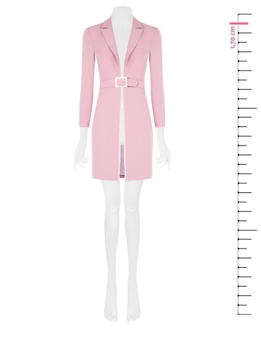 Blazer Longo com Efeito Casaco em Tecido Técnico com Fivela Rinascimento