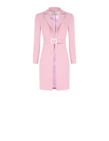 Blazer longo com efeito de casaco em tecido técnico com fivela Rinascimento