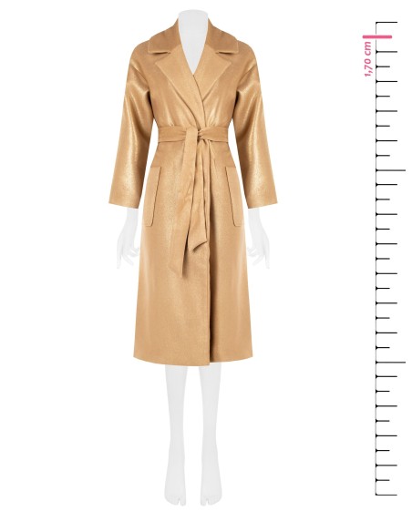 Casaco Longo com Acabamento Glitter e Maxi Bolsos Rinascimento