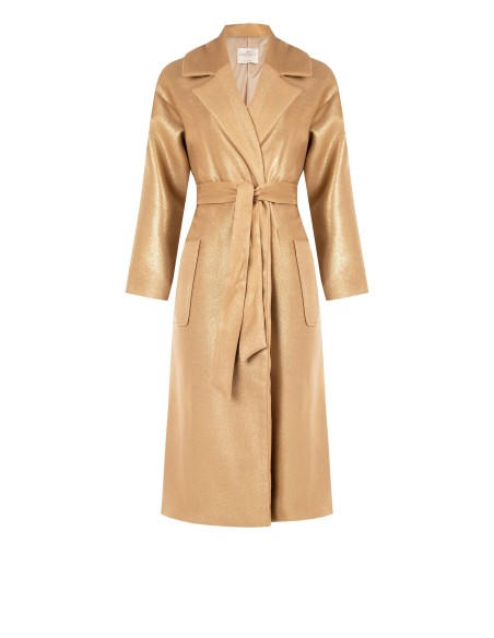 Casaco Longo com Acabamento Glitter e Maxi Bolsos Rinascimento