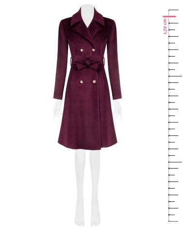 Casaco longo em veludo com botões com logótipo e cinto coordenado Rinascimento