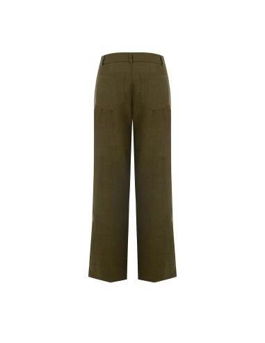 Calças De Perna Reta Cropped Com Bolsos Frontais Rinascimento