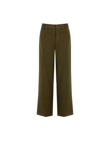 Calças Direitas Cropped com Bolsos Frontais Rinascimento